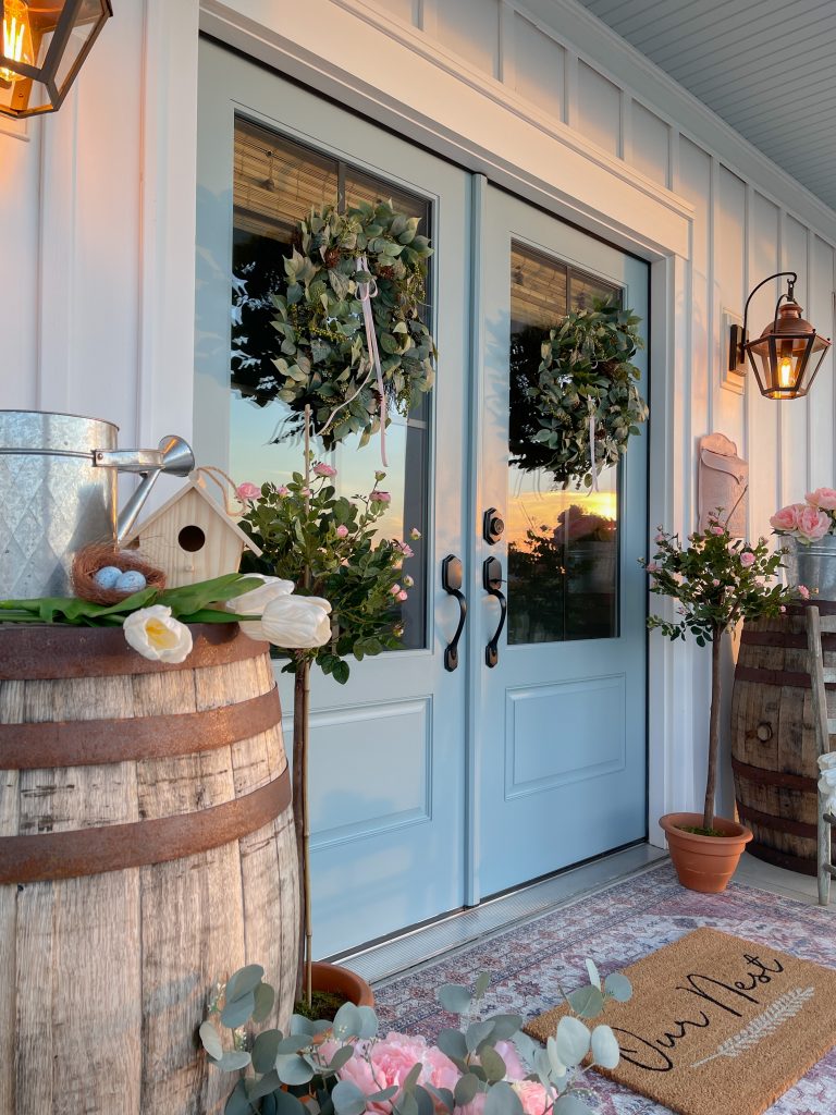 Welcome Love Birds// A Cheerful bird-inspired Valentine's Day Porch & Entry  - Green Valley Gable- Country Cottage Farmhouse